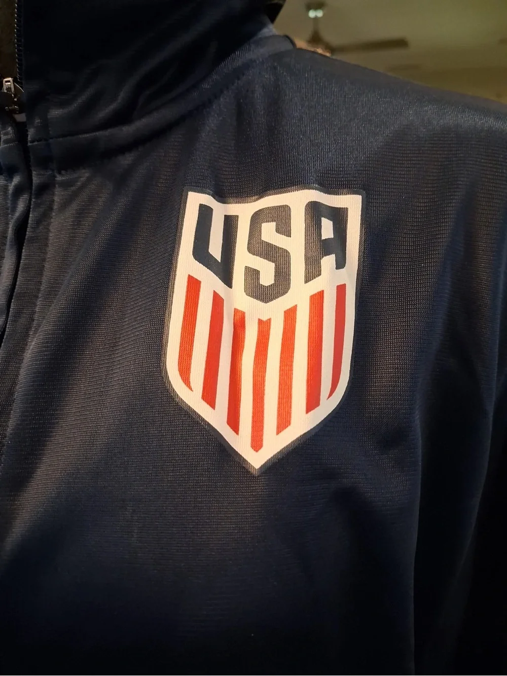 Just USA Men's Navy and Royal Blue Full-Zip Track Jacket